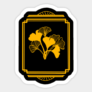 Art Deco Ginkgo leaves Sticker